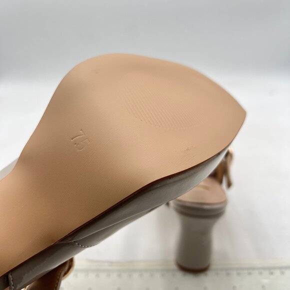 FYS Nude Platform Square Toe Pump Block High Heel Mary Janes Slingback Sexy Shoe - Picture 6 of 8